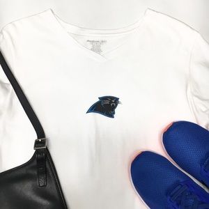 Reebok Carolina Panthers Long Sleeve V-Neck Shirt